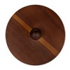 Storied Home Round Stoneware Canister with Raised Dots and Acacia Wood Lid, White and Natural - 4 of 4