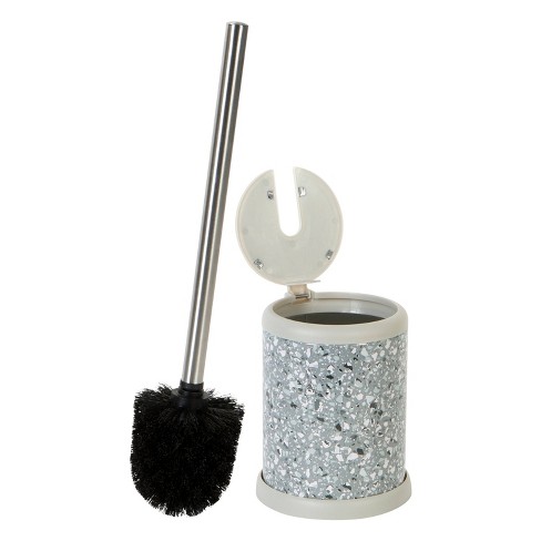 Toilet Brush With Self Closing Lid Marble - Bath Bliss : Target