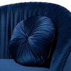 Baxton Studio Nevena Velvet Sofa Blue: Luxurious Brushed-Gold Base, Foam Padded, No Assembly Required - 2 of 4