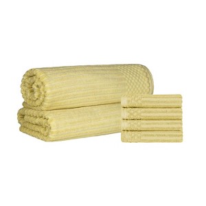 Modern Ribbed Cotton  Assorted Towel Set by Blue Nile Mills - 1 of 4