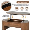 47.2'' Oval Lift-Top Coffee Table with Storage, MDF Wood Center Table with Hidden Compartment for Living Room - Cuddlewood - 3 of 4