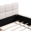 Kumasinova Elegant Chenille Upholstered Bed Frame with Checkerboard Design,Queen/King Size Platform Bed,No Box Spring Required,Beige - 4 of 4