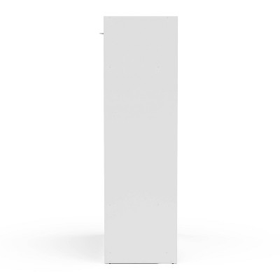 White Modern Clothing Armoire with Sliding Doors
