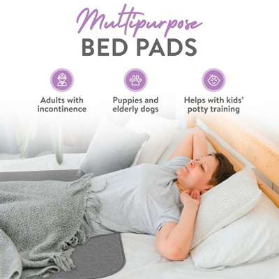 Inspire Extra-Long Gray Reusable Waterproof Bed Pads