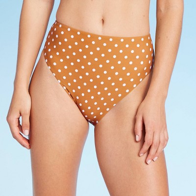 polka dot high waisted bikini bottom