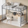 Loft Bed Twin Size, Heavy Duty Metal Loft Bed Frame with Arched Guardrail and Safety Ladder, Space-Saving, No Box Spring Needed - 3 of 4