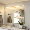 DORESshop 24-Watt 1-Light Nickel Integrated LED Vanity Light, 48 in. Modern Bathroom Wall Sconce, Adjustable Light Bar for Mirror - 4 of 4