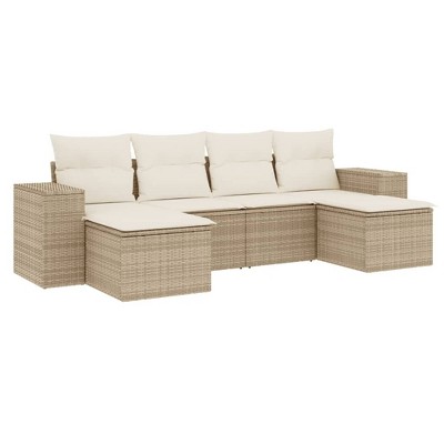 vidaXL Garden Sofa Set Beige