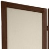 5 1/2ft. Tall 4 Panels Open Lattice Fabric Room Divider Burnt Brown - Oriental Furniture: Hardwood Frame, No Assembly Required - 2 of 3
