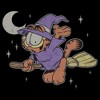 Juniors Garfield Orange Cat Witch Costume Night Sky T Shirt - 2 of 2