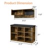 31.5 Inch Entryway Shoe Bench with Coat Rack,Cushioned Storage Seat & Cubbies,Hall Tree Wall Mount with Hooks, Blackboard & Extra Storage - 2 of 4