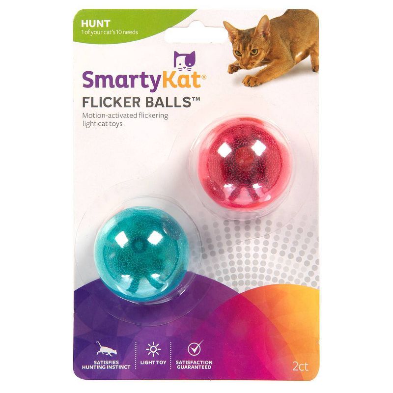 SmartyKat Flicker Balls Cat Toy - 2pk, 1 of 9
