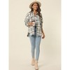 Seta T Women's Fall Winter Button Front Closure Long Sleeve Plaid Jacket with Pockets - 3 of 4