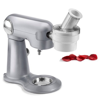 White Stainless Steel Spiralizer/Slicer Attachment for Stand Mixer