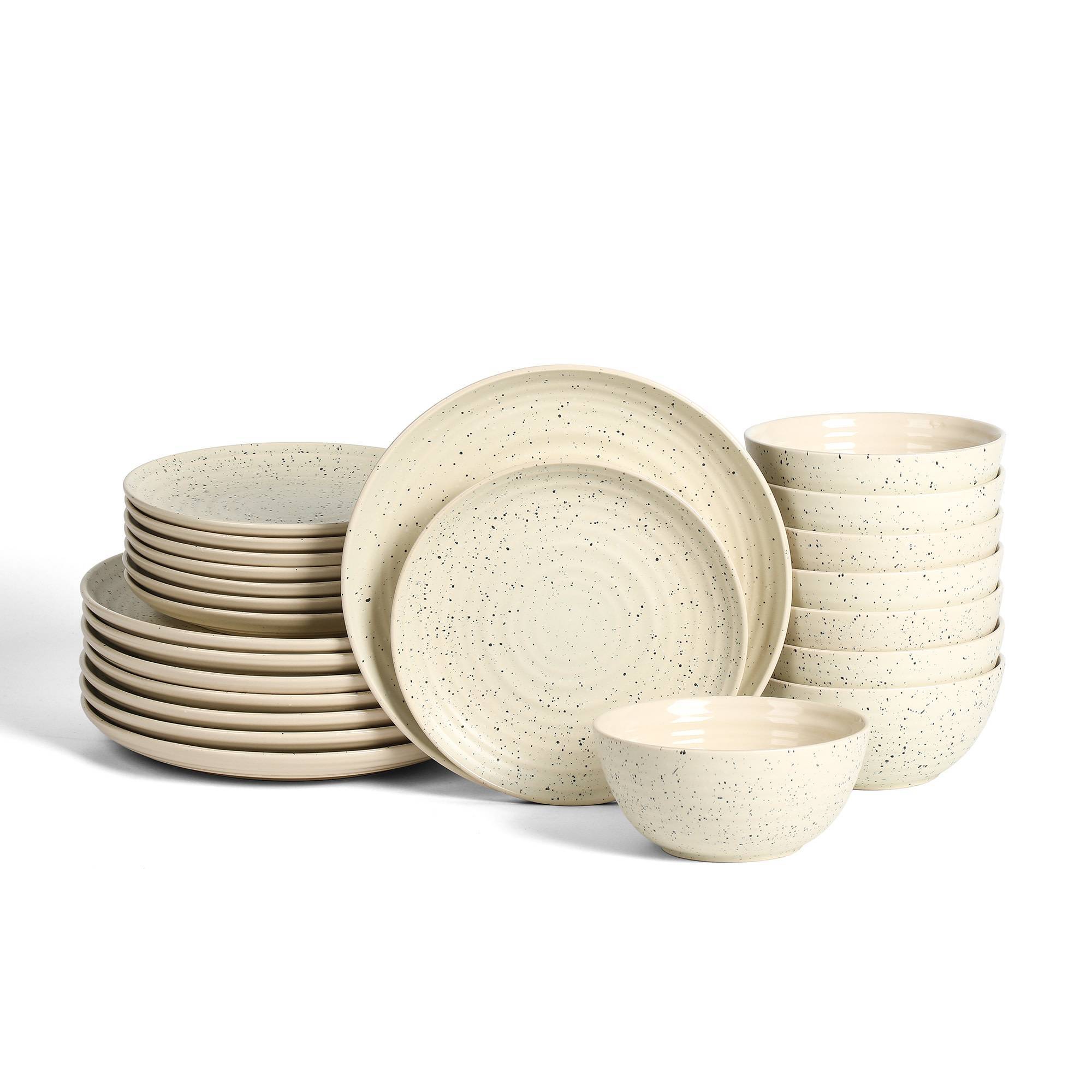 Stone Lain 24pc Dua Stoneware Dinnerware Set White