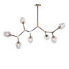 ALOADECOR 7-Lights Black and Brass Modern Linear Sputnik Chandelier With Clear Glass Shade - 3 of 4