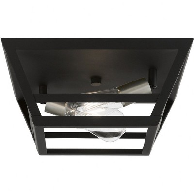 Schofield Transitional 2-Light Flush Mount in Black & Brushed Nickel