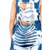 Women's Frayed Edge Longline Denim Vest - American Bazi - 2 of 3