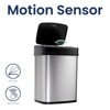 SEVOBAL Indoor Trash Cans Modern 3.2 Gallon Trash Can Touchless Sensor Motion Bin Automatic Smart Office Bedrooms Kitchen, Silvery, 10.3"*7.8"*14" - 2 of 4