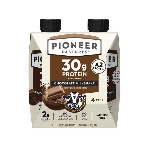 Pioneer Pastures High Protein Nutritional Milkshake - Chocolate - 44 fl oz/4pk - 1 of 4