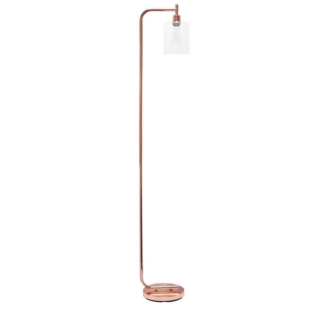 Photos - Floodlight / Garden Lamps Iron Lantern Floor Lamp with Glass Shade Pink - Simple Designs