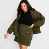 Women's Cargo Mini Skirt - Future Collective Dark Olive Green - image 3 of 3