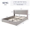 Allewie Lift Up Storage Bed, Button Tufted Headboard with Wingback, No Box Spring Needed, Hydraulic Storage, Button Tufted - 2 of 4