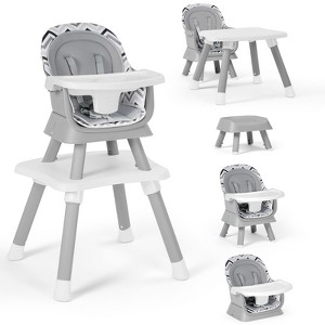 Kinder King 8 in 1 Baby High Chair, Coverts to Dining Booster Seat, Removable Tray & Double Seat Cover, Easy to Wipe - 1 of 4