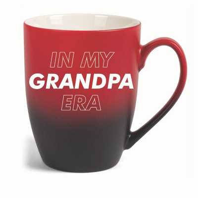 Elanze Designs In My Grandpa Era Two Toned Ombre Matte 10 ounce New Bone China Coffee Tea Cup Mug For Your Favorite Morning Brew, Red and Black