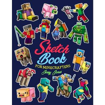 Sketch Book for Minecrafters - Large Print by  Jerry Jones (Paperback)