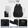 Paaaawaters Classic Basic Black Backpack For Women,Waterproof High School Bookbag,Lightweight Casual Travel Daypack - 2 of 4