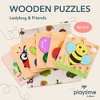 Magifire Wooden Puzzles for Toddlers 1-3, Set of 6 Montessori Toys, 1 Year Old Wood Puzzles for Baby Boys Girls - 2 of 4