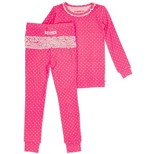 RuffleButts SoftSnooze Toddler Girls Ruffle Long Sleeve Pajama Set - 1 of 4