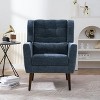 Vynxaria 19.69 Inch Freestanding Modern Accent Chairs, Blackish Green Cushioned Armrests, Pillow, Solid Wood Legs, Suited for Living Room & Bedroom - 3 of 4