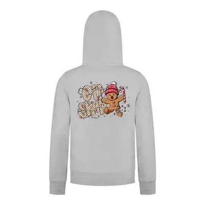 Everyday Kids Christmas Collection Oh Snap Boys Zip Up Hoodie – Funny Gingerbread Holiday Sweatshirt