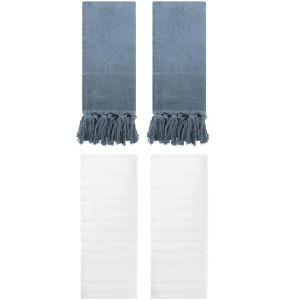 REGALWOVEN 4 Packs Solid Absorbent Soft Cotton Hand Towels 14" x 30" - 1 of 4
