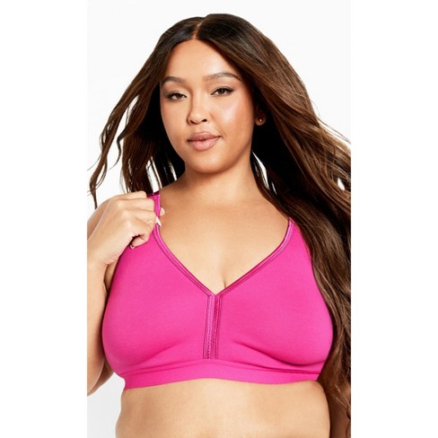 Avenue  Women's Plus Size Fashion Cotton Bra - Rose Violet - 44dd