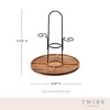 Twine Wine Flight & Cheese Caddy Wine Accessories & Cheese Board Accessories, Charcuterie Boards Accessories & Wine Decor Acacia Wood & Metal Set of 1 - 3 of 4