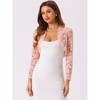 INSPIRE CHIC Women's Elegant Sheer Floral Lace Crop Bolero Shrug - 3 of 4