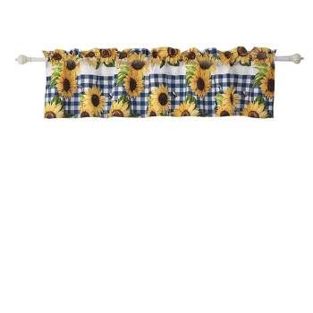 Sunflower Window Valance Gold 84in x 16in + 2in by Barefoot Bungalow