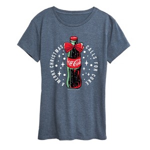 Women's - Coca-Cola - Happy Holidays Bottle Short Sleeve Graphic T-Shirt - 1 of 3
