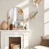 LuxenHome 34-Inch Tall Arch Natural Rubberwood Scalloped Frame Wall Mirror Brown - 3 of 4