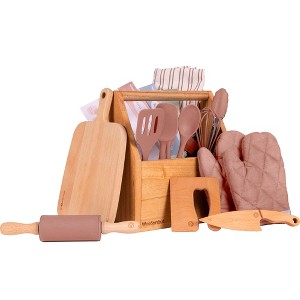 WeeSprout Little Chef Kids Cooking & Baking Set, 14 Piece Cooking Set with Real Kitchen Tools & Kids Apron, Baking Gift for Girls, Boys & Junior Chefs - 1 of 4