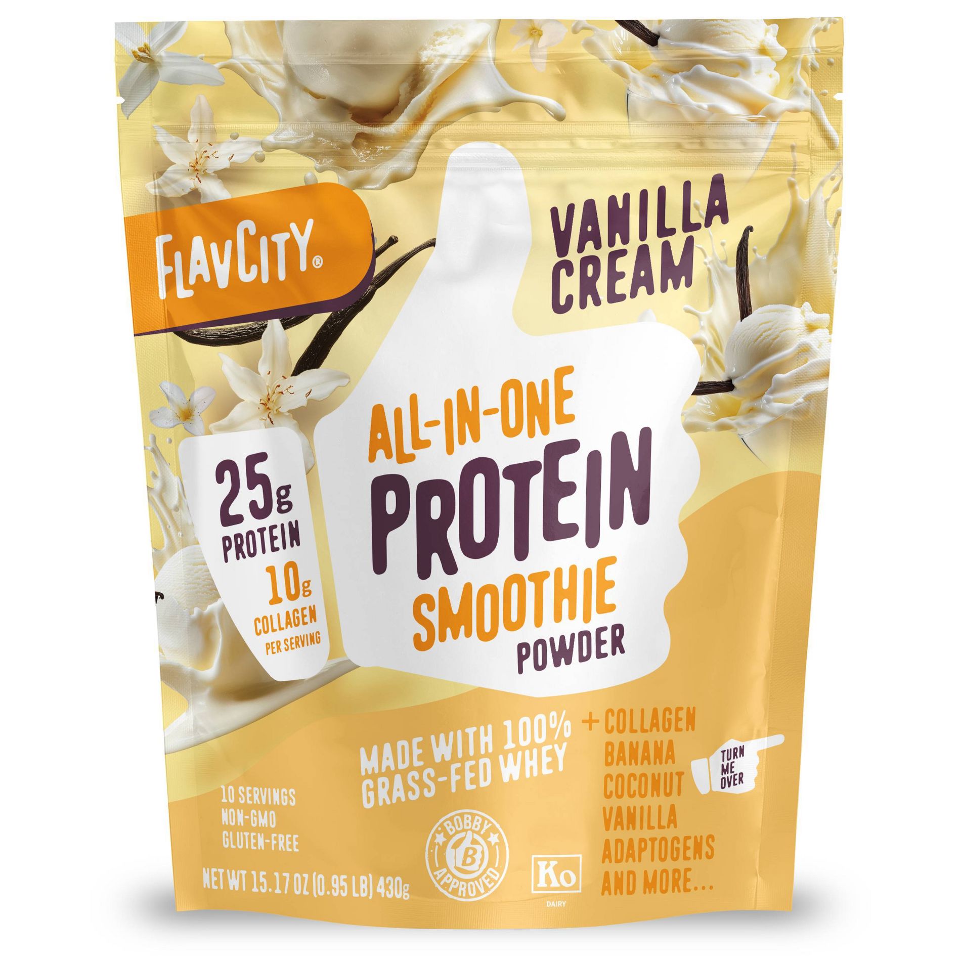 FlavCity Protein Smoothie Powder - 10 Servings - Vanilla Cream - 430gms