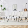PAGED Dining Chairs with Backrest & Black Metal Legs,Armless Chairs with Curved Wide Seat for Kitchen,Living Room - 2 of 4