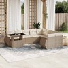vidaXL Patio Sofa Set with Cushions Outdoor Furniture 10 Piece Poly Rattan - Beige and Cream - 2 of 4