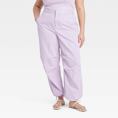 Women's High-rise Parachute Pants - A New Day™ Lavender 24 : Target