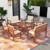 Tangkula 8 Pieces Patio Furniture Set, Acacia Wood Porch Chairs w/ Table - 2 of 4