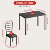 Dining Table Set for 4, 5 Piece Small Space Dining Set Square Table with 4 Upholstered Chairs - 2 of 4
