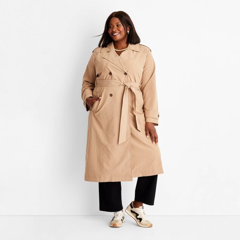 Women s Classic Trench Coat A New Day Tan 4x Target